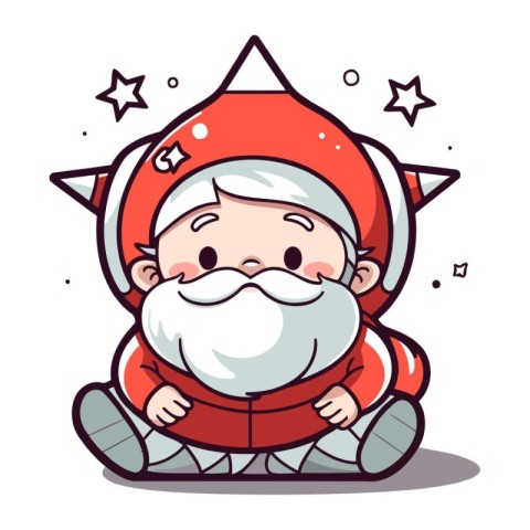 Santa Claus character. Cute cartoon Santa Claus. Vector illustra