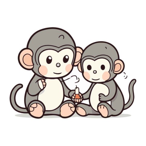 Monkey family cartoon design. vector illustration eps10 graphic.