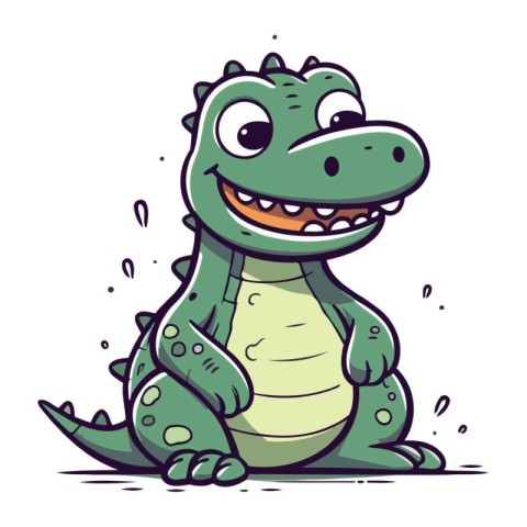 Cute crocodile cartoon. Vector illustration of a crocodile.