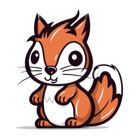 Squirrel cartoon character. Vector illustration isolated on a wh