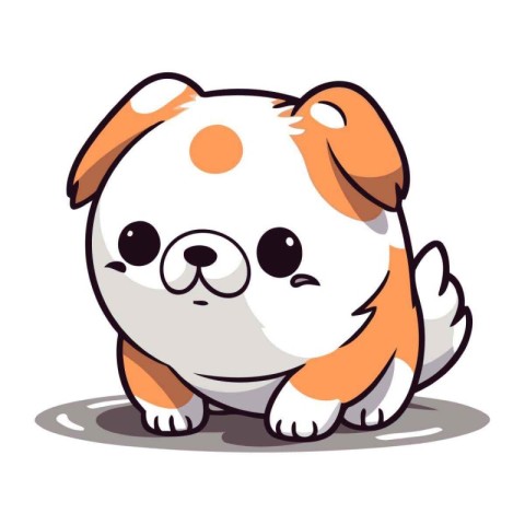 Cute cartoon dog isolated on a white background. Vector illustra