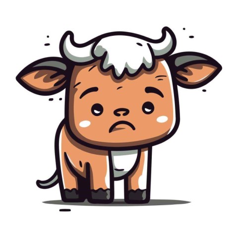 Cute cow cartoon character. Vector illustration of a cute cartoo