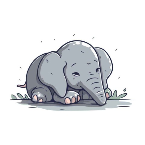 Cute baby elephant. Vector illustration of a cute baby elephant.