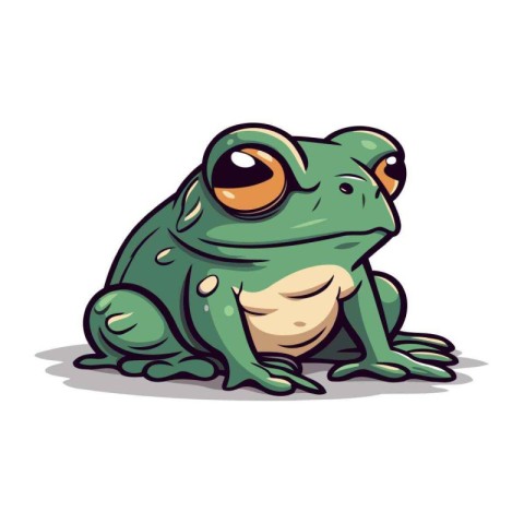 Frog cartoon isolated on white background. Vector illustration f