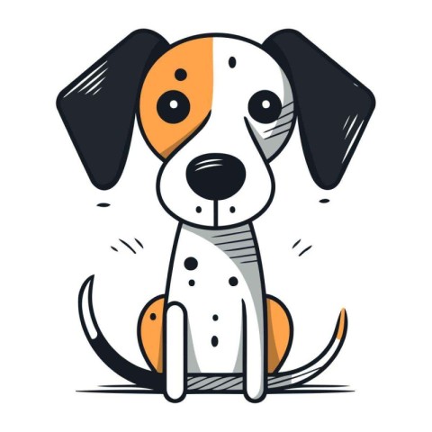 Dachshund dog. Cute cartoon character. Vector illustration.