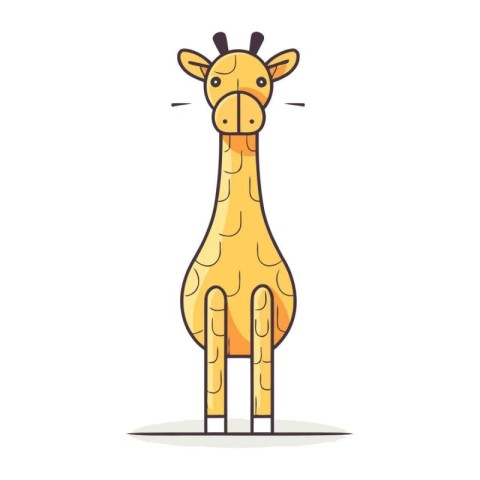 Cute cartoon giraffe. Vector illustration. Isolated on white bac