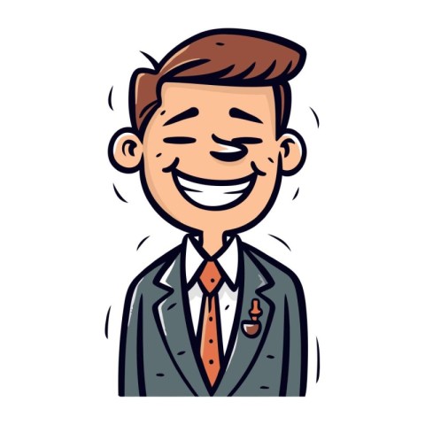 Smiling Businessman   Cartoon Vector Illustration of a Smiling B