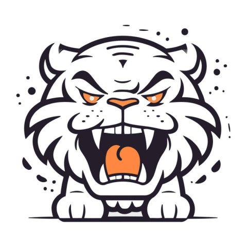 Angry tiger mascot vector illustration. Mascot design template.