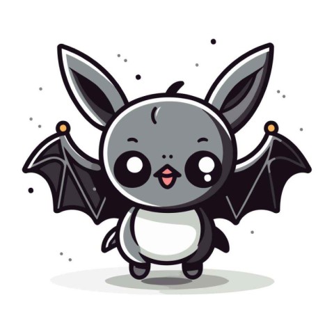 Cute Cartoon Bat Mascot Character Vector Icon Illustration Desig