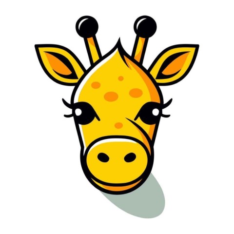 Giraffe head. Vector illustration isolated on white background.