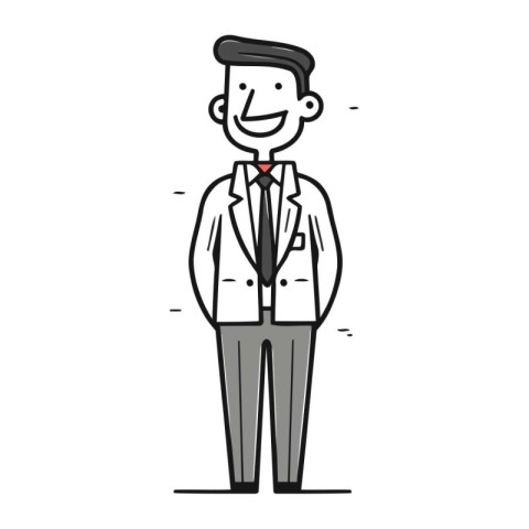 Businessman in suit. Vector illustration of a man in a suit.