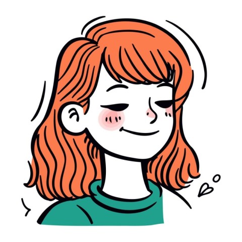 Illustration of a redhead girl with freckles on her face