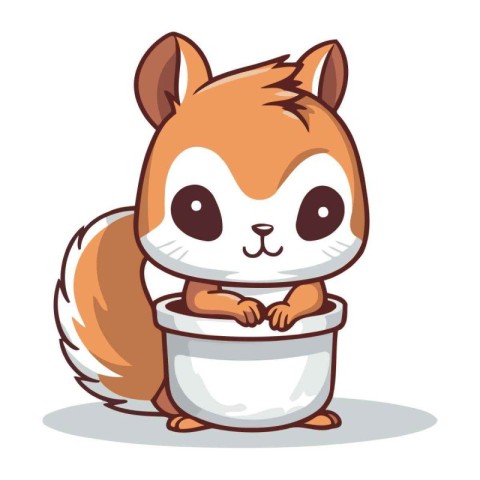 Squirrel in the pot character vector illustration design. Cute c