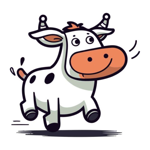 Cute cartoon cow. Vector illustration isolated on a white backgr