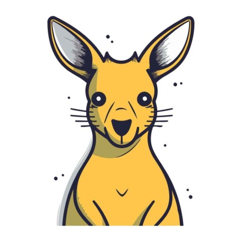 Funny kangaroo cartoon. Vector illustration for your design.