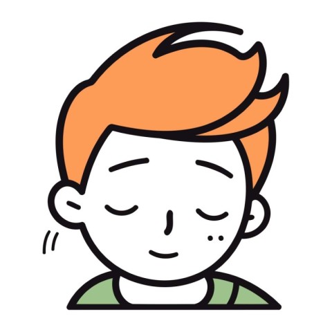 cute boy cartoon face vector illustration graphic design vector