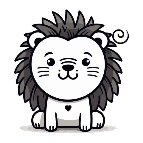 Cute hedgehog cartoon design. Vector illustration isolated on wh