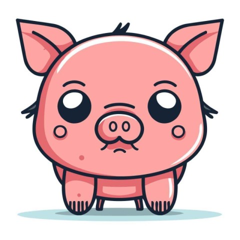 Cute pig cartoon character. Vector illustration in a flat style.