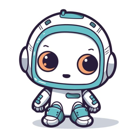 Cute Astronaut Cartoon Mascot Character Vector Illustration.