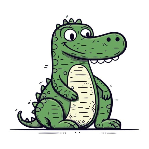 Cute cartoon crocodile. Vector illustration of a crocodile.