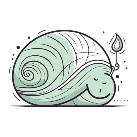 Cute cartoon snail on a white background. Vector illustration in