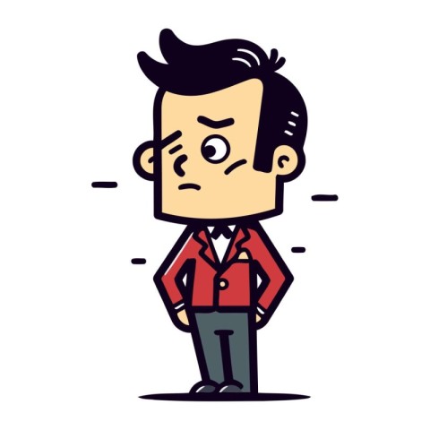 Angry man cartoon character. Vector illustration in a flat style