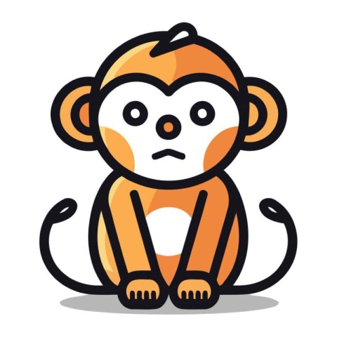 Monkey cartoon icon. Animal character design. Vector illustratio