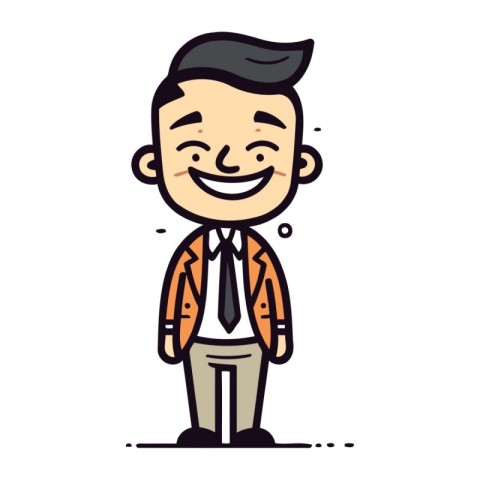 Smiling Businessman   Cartoon Vector Illustration