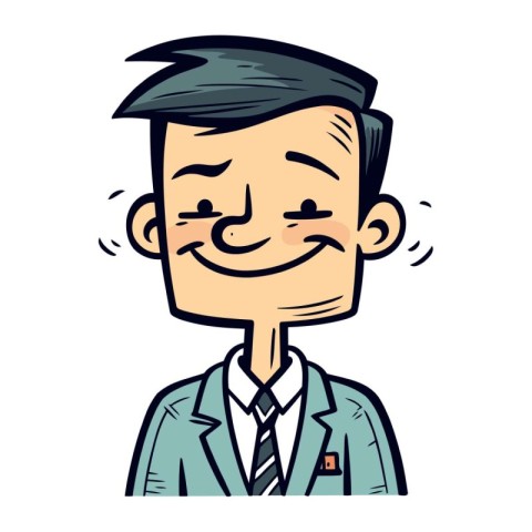 Vector illustration of a man in a business suit. Cartoon style.