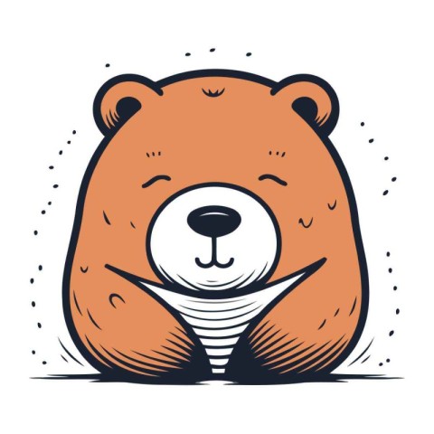 Cute cartoon bear. Vector illustration isolated on a white backg