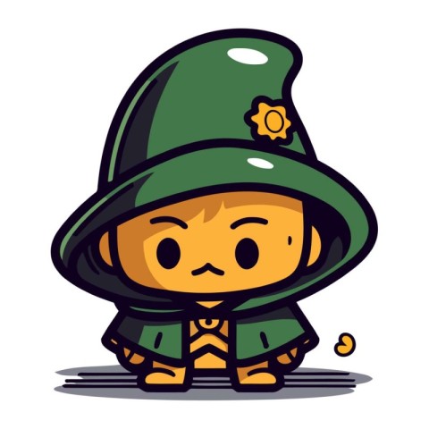 Illustration of Cute Leprechaun Boy Wearing Green Hat