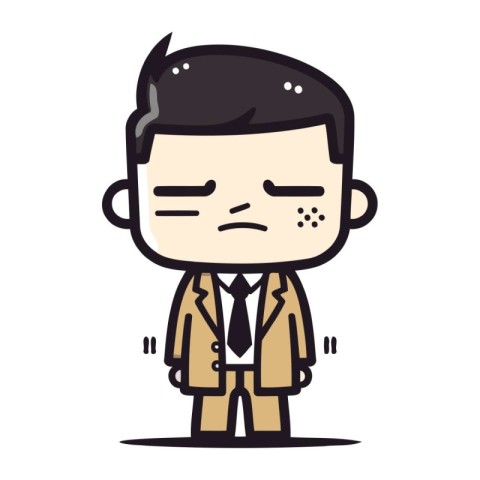 Sad Businessman   Cartoon Vector Illustration.