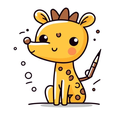 Cute Giraffe Cartoon Mascot Character Vector Illustration.