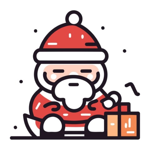 Santa Claus vector line icon. Santa Claus vector line icon. Sant