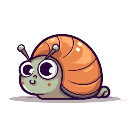 Cute cartoon snail isolated on a white background. Vector illust