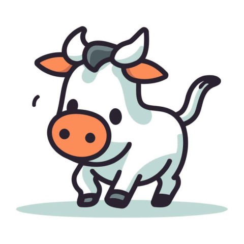 Cute cartoon cow. Vector illustration in doodle style.