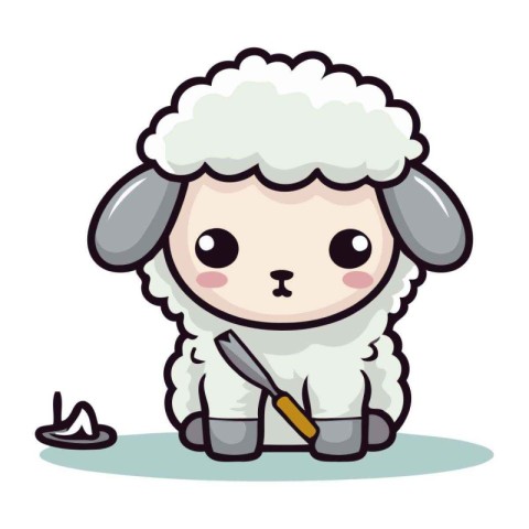 Sheep character design. Cute sheep mascot design. Animal vector