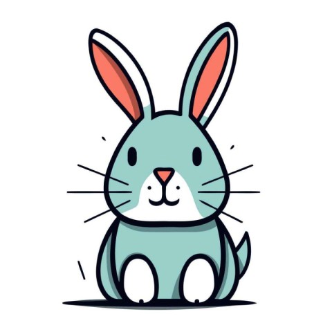 Cute rabbit. Vector illustration in cartoon style. Isolated on w