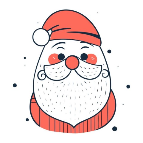 Christmas Santa Claus. Hand drawn vector illustration in doodle