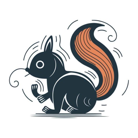 Squirrel. Vector illustration. Isolated on a white background.