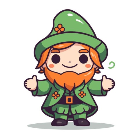 Leprechaun Cute Cartoon Character Vector Illustration.