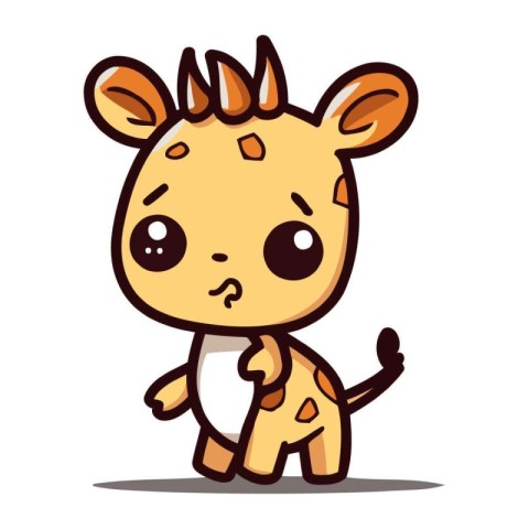 Cute Giraffe Cartoon Mascot Character Vector Illustration.