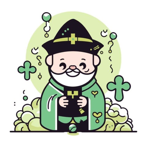 Cute cartoon Leprechaun. Vector illustration for your design