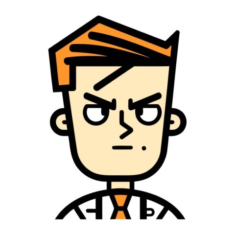 Frowning man icon. Cartoon illustration of frowning man vector i