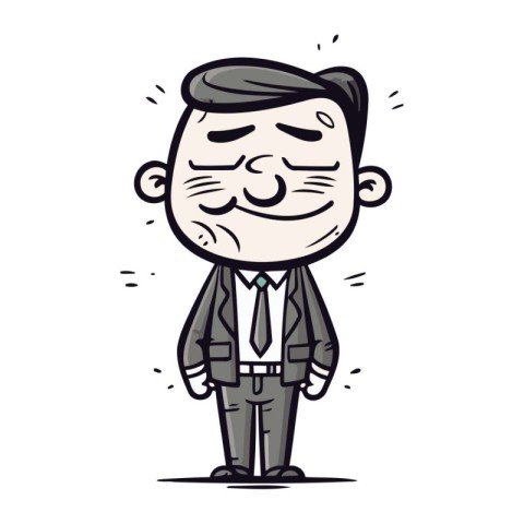 Cartoon happy businessman. Vector illustration of a happy man wi