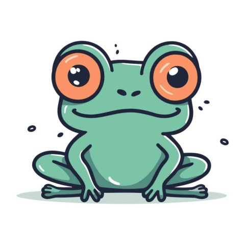 Frog. Cute cartoon character. Colorful vector illustration.