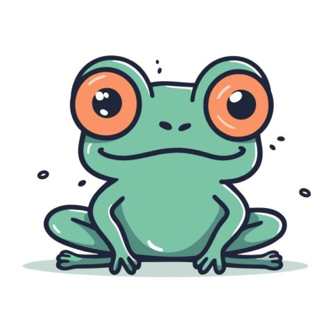 Frog. Cute cartoon character. Colorful vector illustration.