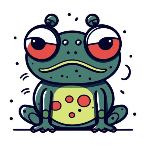 Cute cartoon frog. Vector illustration isolated on a white backg