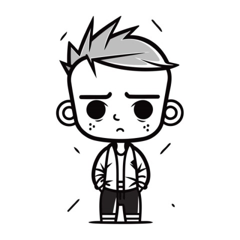 Cute Cartoon Boy Vector Icon Illustration. Cute Cartoon Boy Char