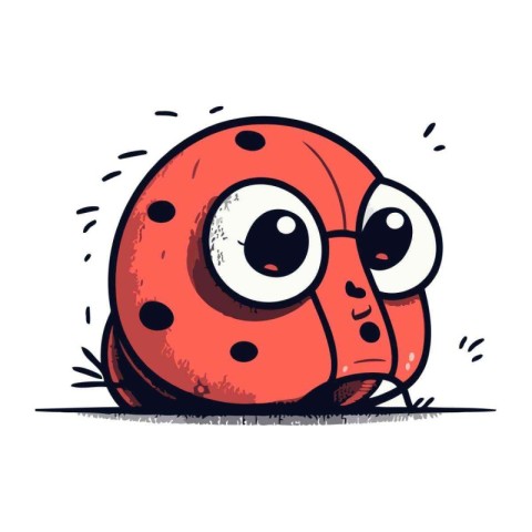 Cute cartoon ladybug. Vector illustration. Isolated on white bac